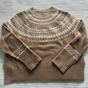 J. Crew Tan and Cream Cashmere Sweater